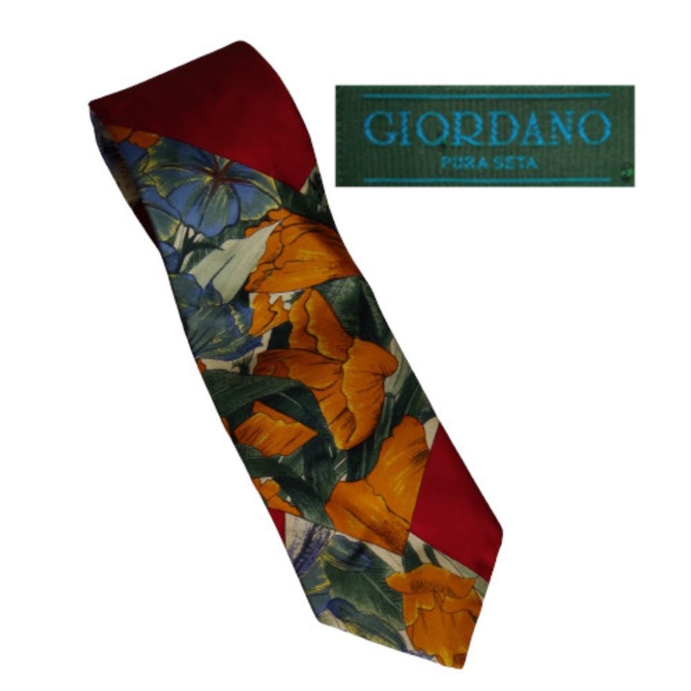 🦜Giordano Pura Seta Silk Tie🦜